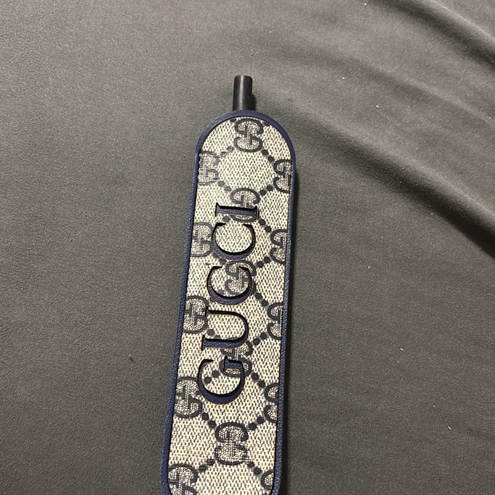 Upcycled Gucci Beige and Navy Monogram Pencil Holder - Picture 4 of 5